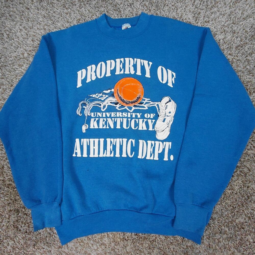 Vintage Kentucky Wildcats Sweatshirt Mens Large Blue 90s Basketball